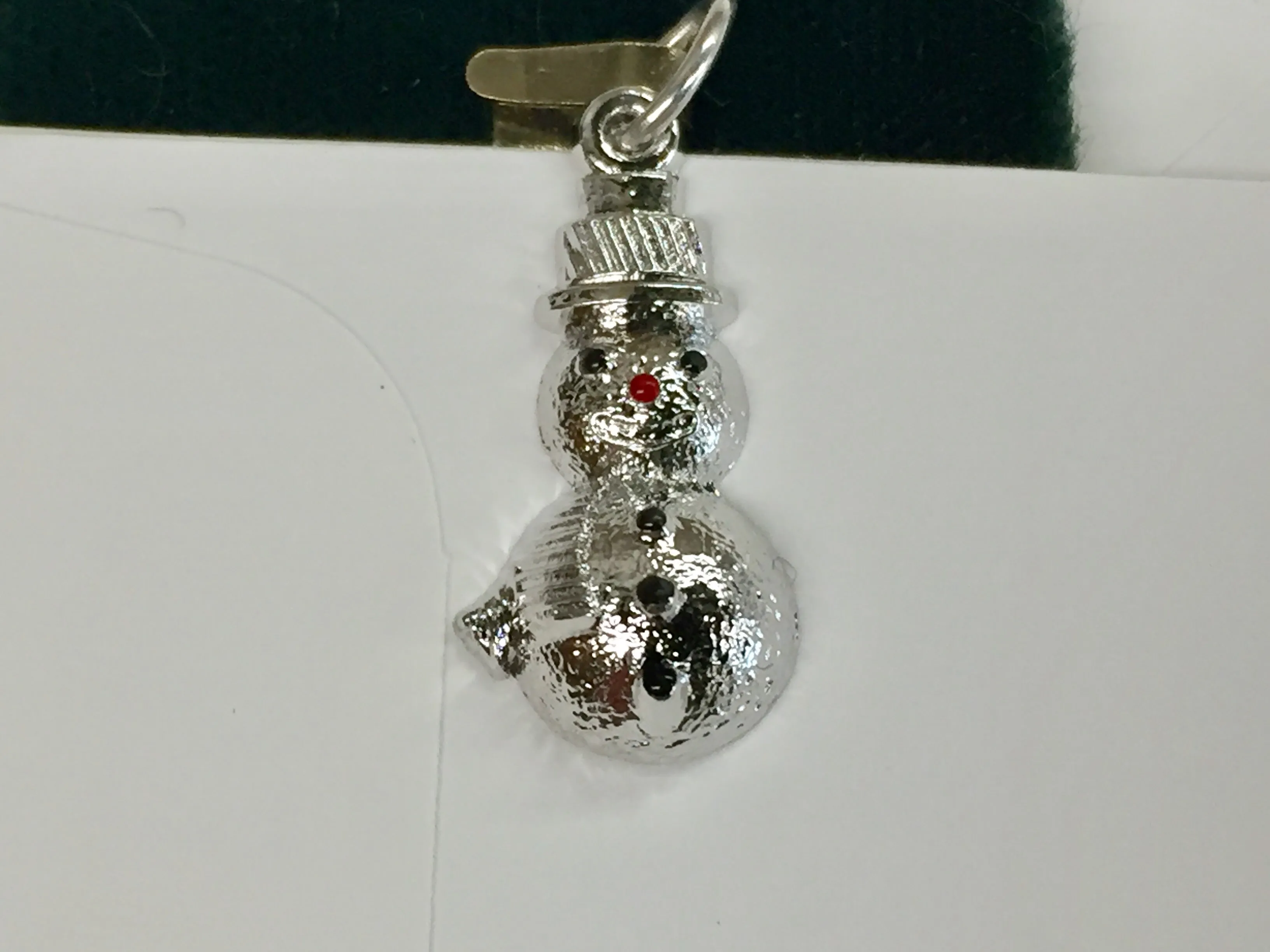 Silver Snowman Charm