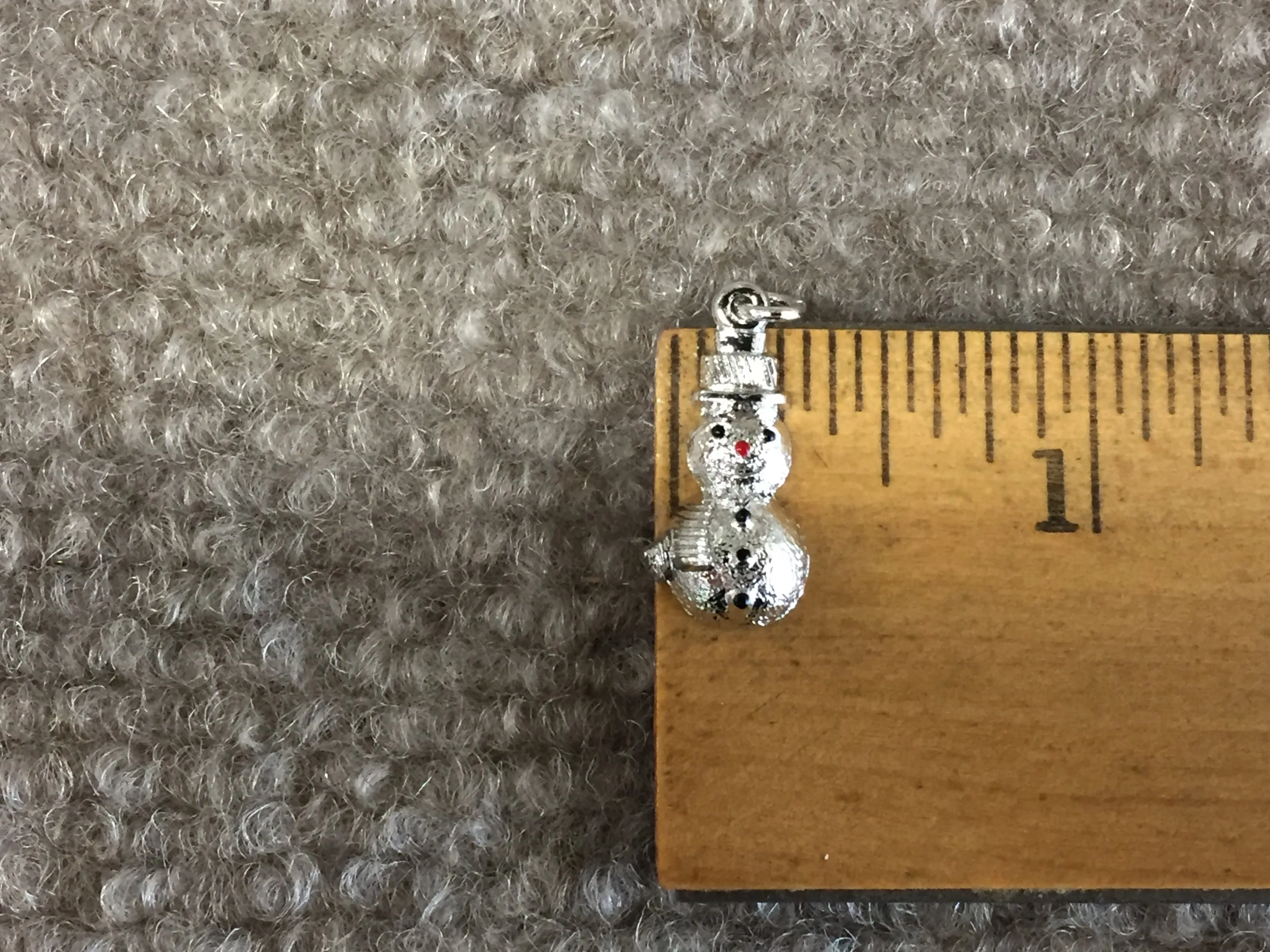 Silver Snowman Charm