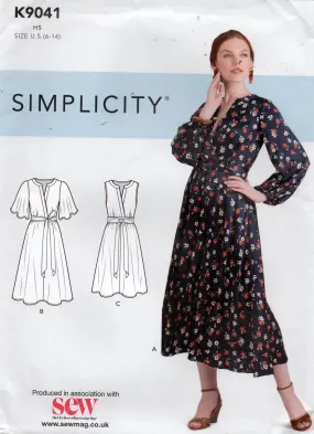 Simplicity K9041 Womens Wrap Bodice Dress Sewing Pattern Size 6 - 14 UNCUT Factory Folded