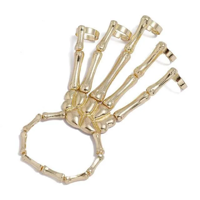 Skeleton Punk Halloween Finger Bracelet