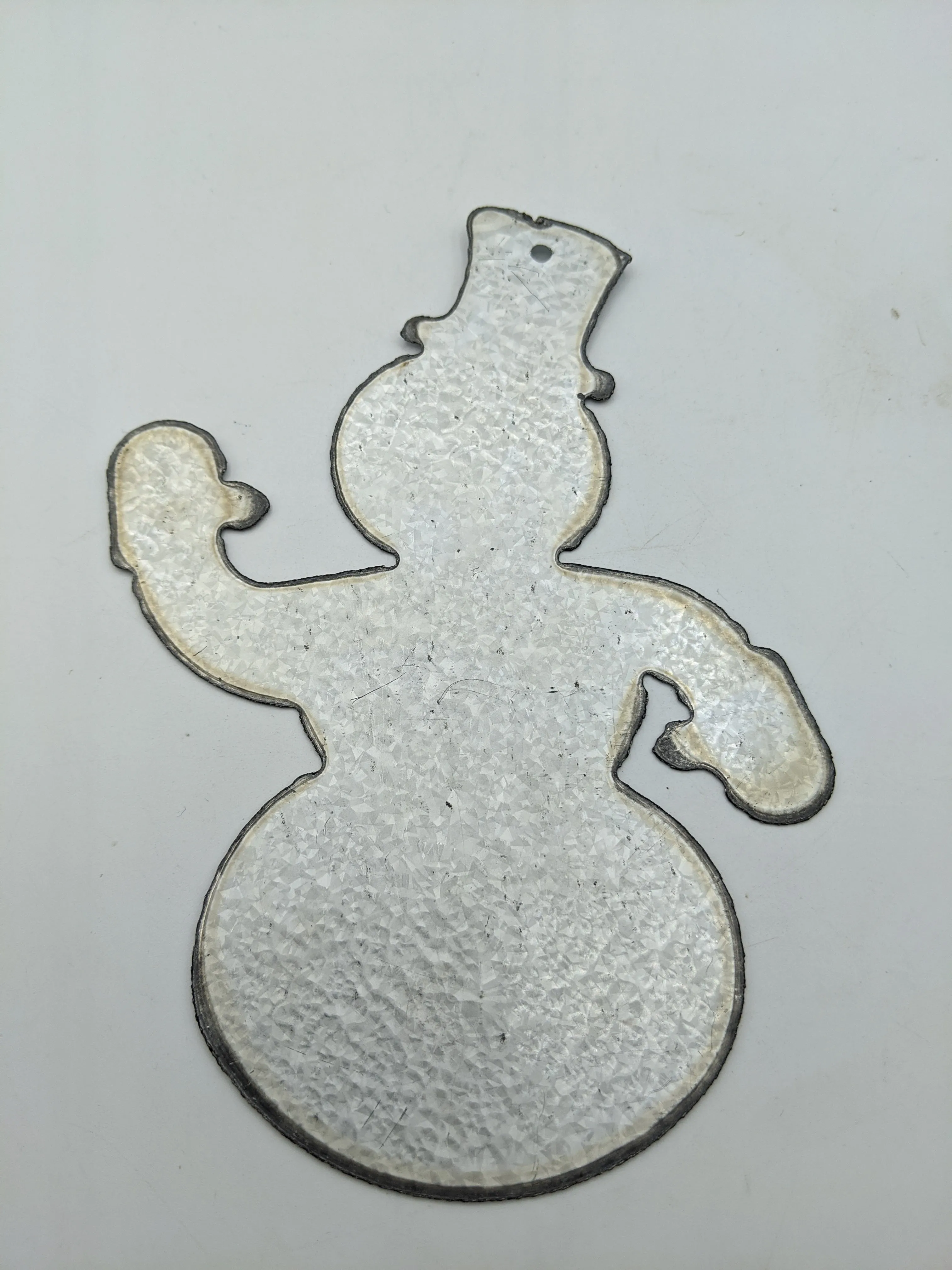 Snowman Metal Ornament 6"