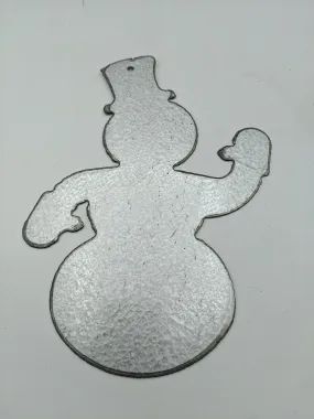 Snowman Metal Ornament 6"