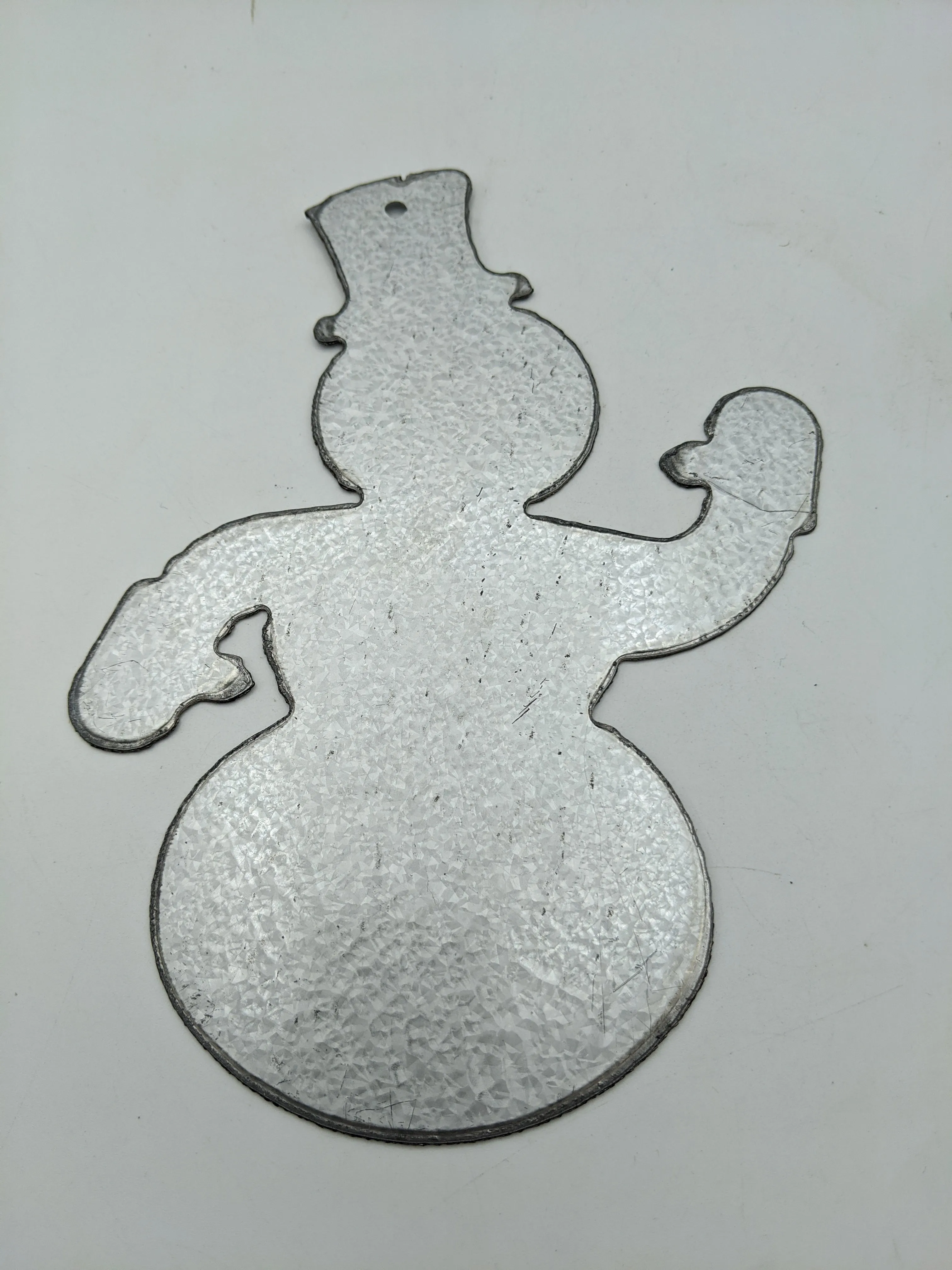 Snowman Metal Ornament 6"