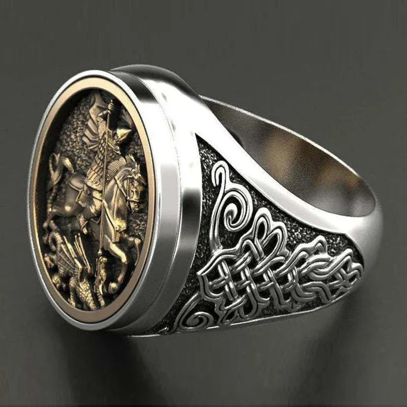 Soldier Roman Dragon Vintage Punk Ring