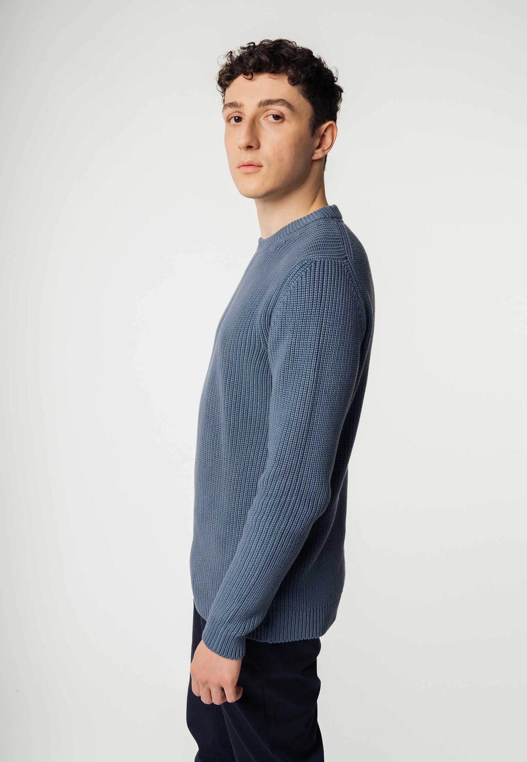 Strickpullover RAVI blue stone | MELAWEAR