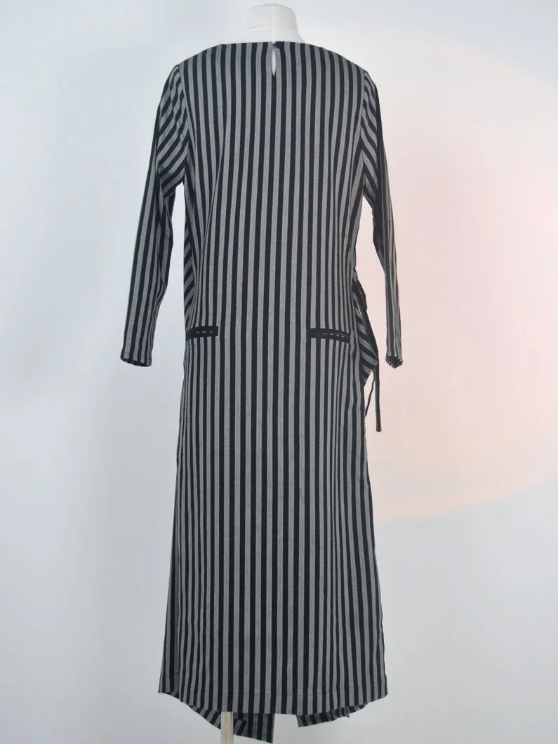 Stripe Wrap Nichi Loose Natural One-Piece