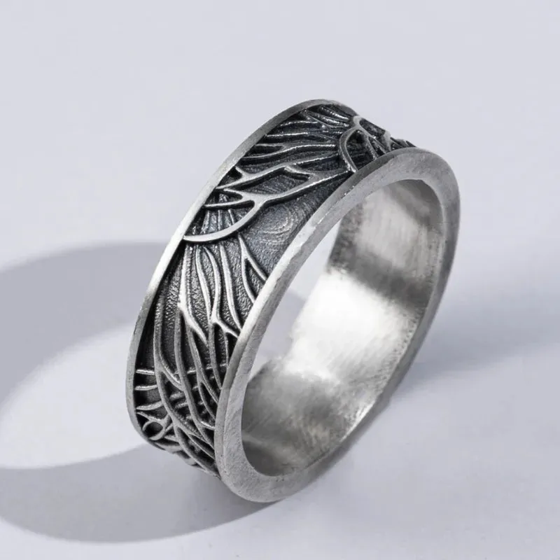 Texture Men's Viking Tree Ring