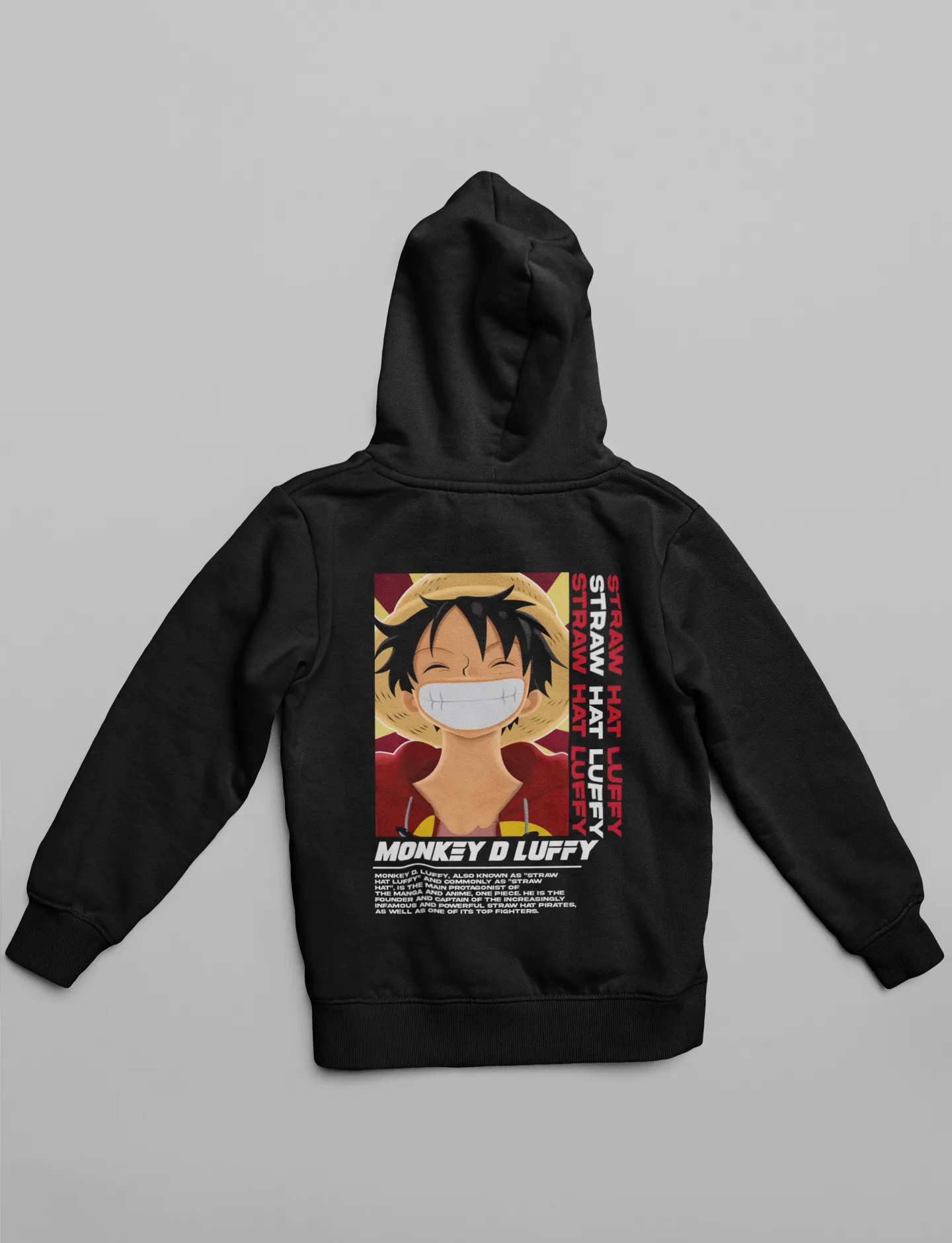 The Pirate King- Monkey D Luffy- (Double Sided Print):  Anime: WINTER HOODIES