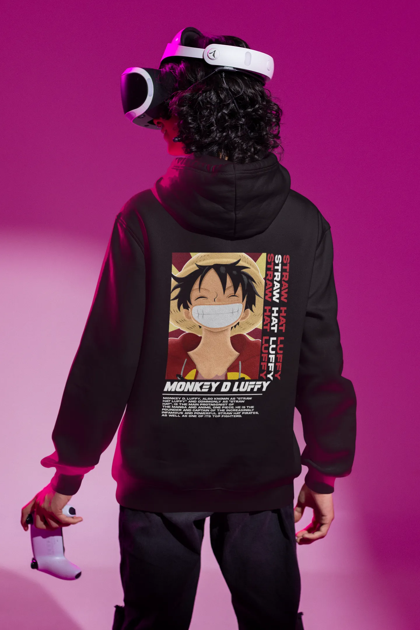 The Pirate King- Monkey D Luffy- (Double Sided Print):  Anime: WINTER HOODIES