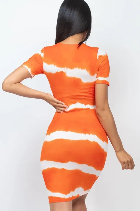 Tie-dye Print Bodycon Dress