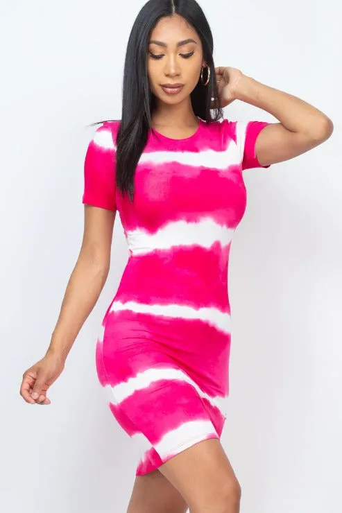 Tie-dye Print Bodycon Dress