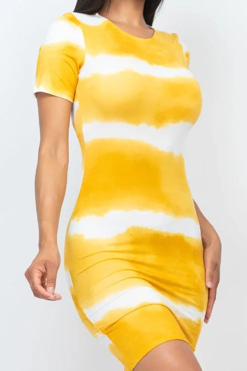 Tie-dye Print Bodycon Dress