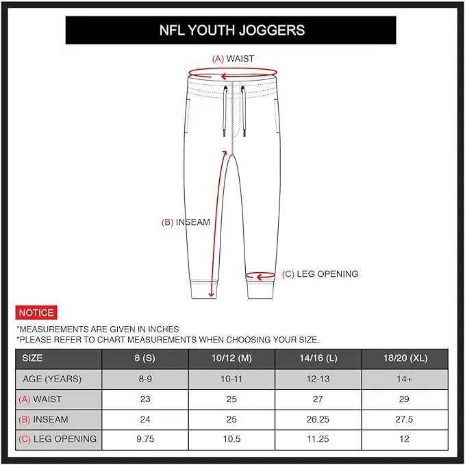 Ultra Game NFL Official Youth Super Soft Game Day Jogger Sweatpants, Atlanta Falcons|Atlanta Falcons