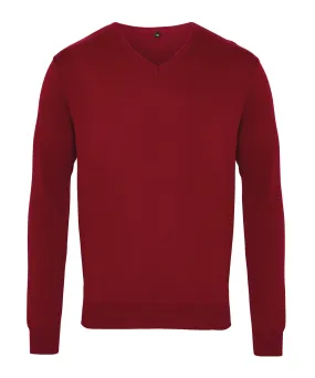 V-neck knitted sweater | Burgundy