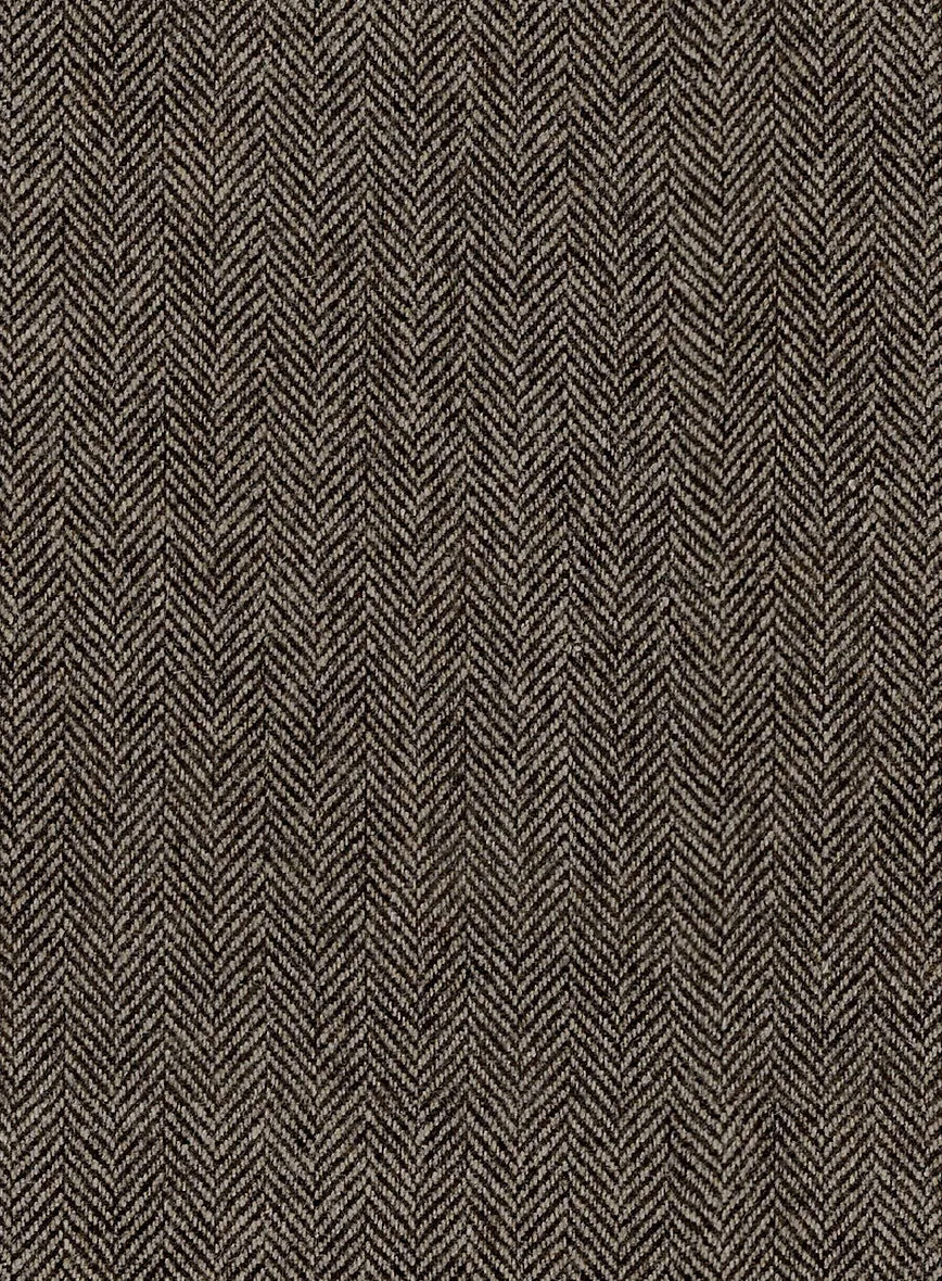 Vintage Dark Brown Herringbone Tweed Highland Trousers