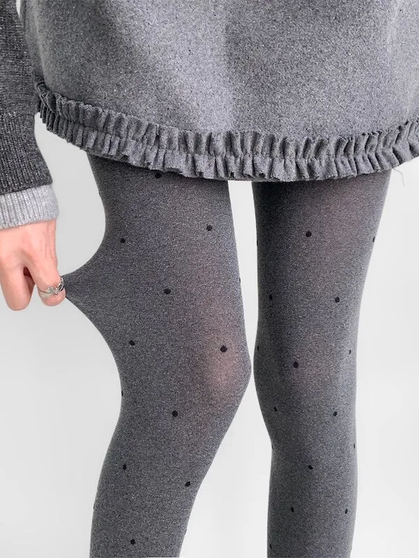 Vintage heart dot patterned autumn tights