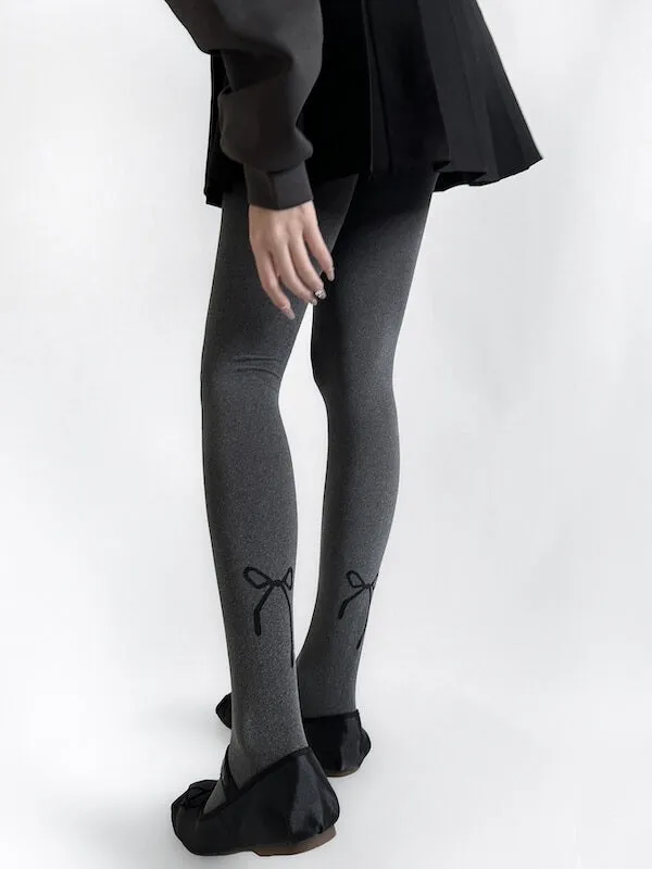 Vintage heart dot patterned autumn tights