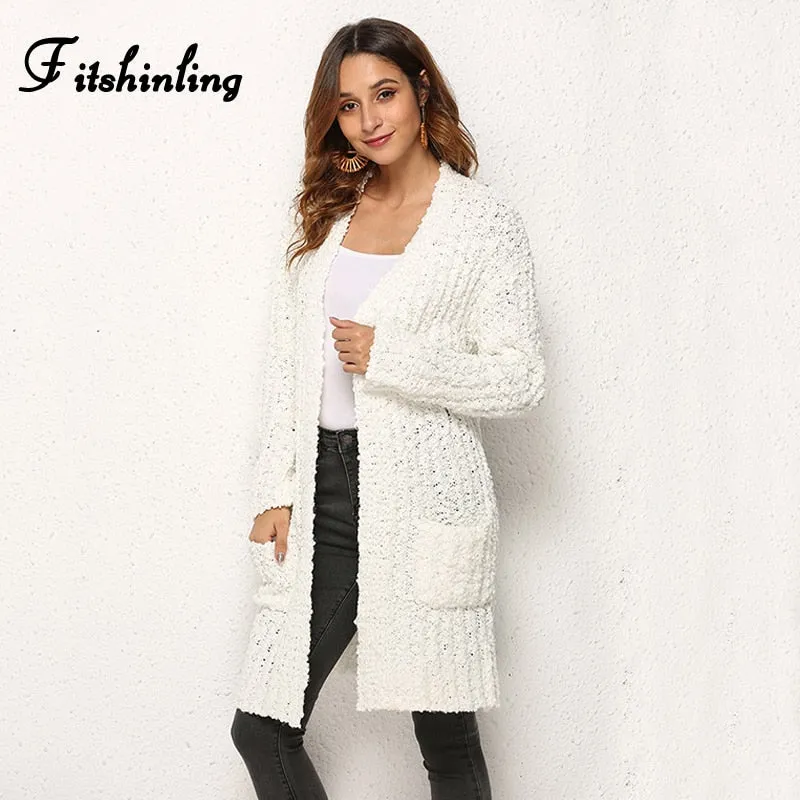 Winter Long Cardigan Female Fashion Slim Jackets