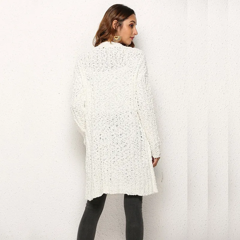 Winter Long Cardigan Female Fashion Slim Jackets