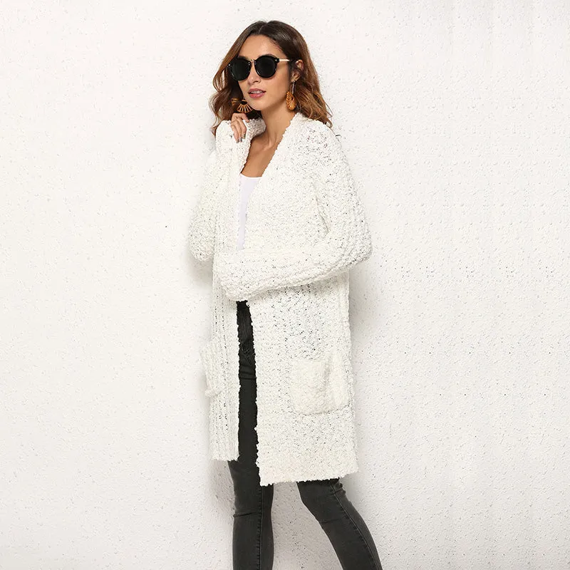 Winter Long Cardigan Female Fashion Slim Jackets