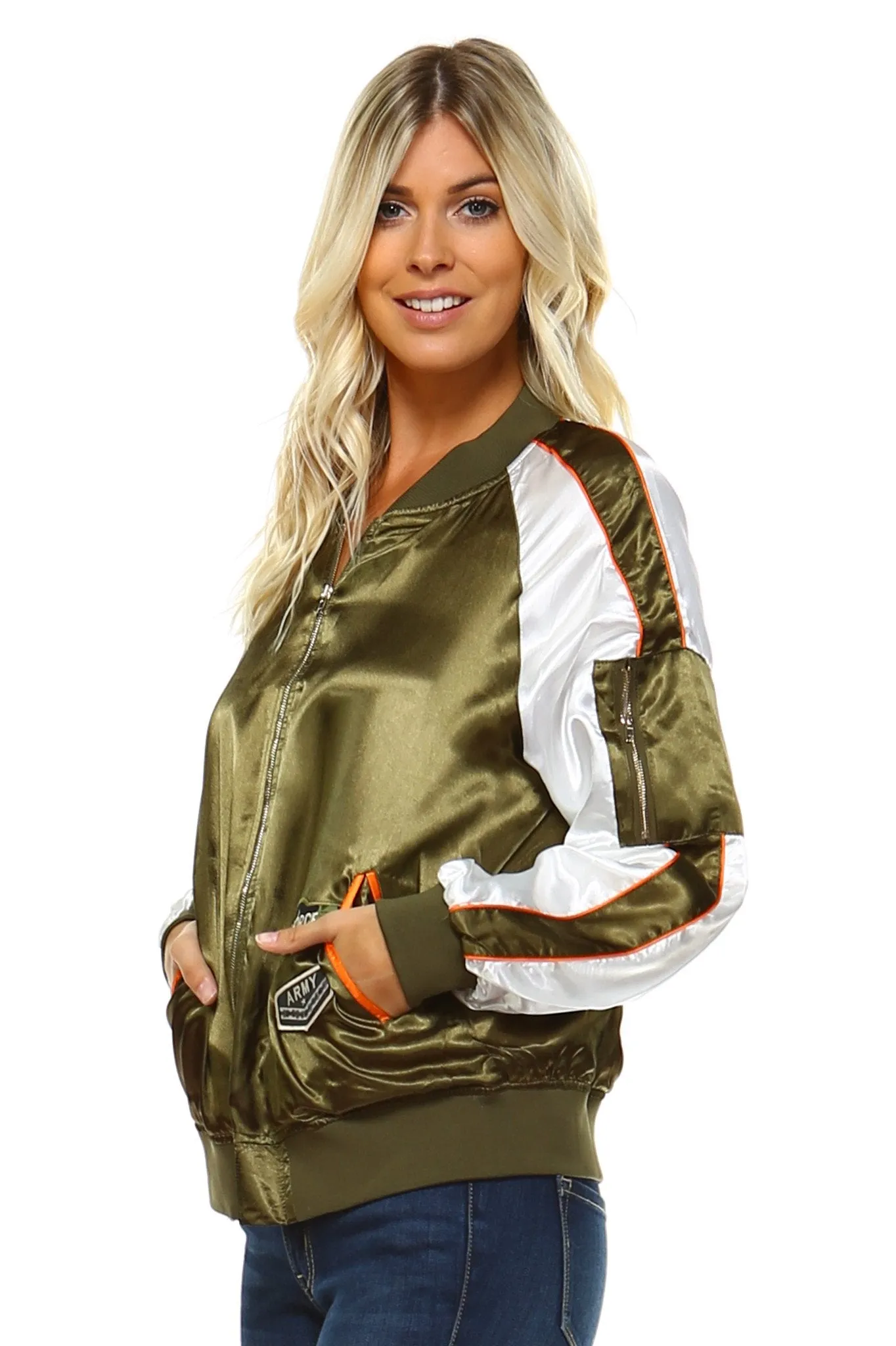 Women's Stripe Bomber Jacket