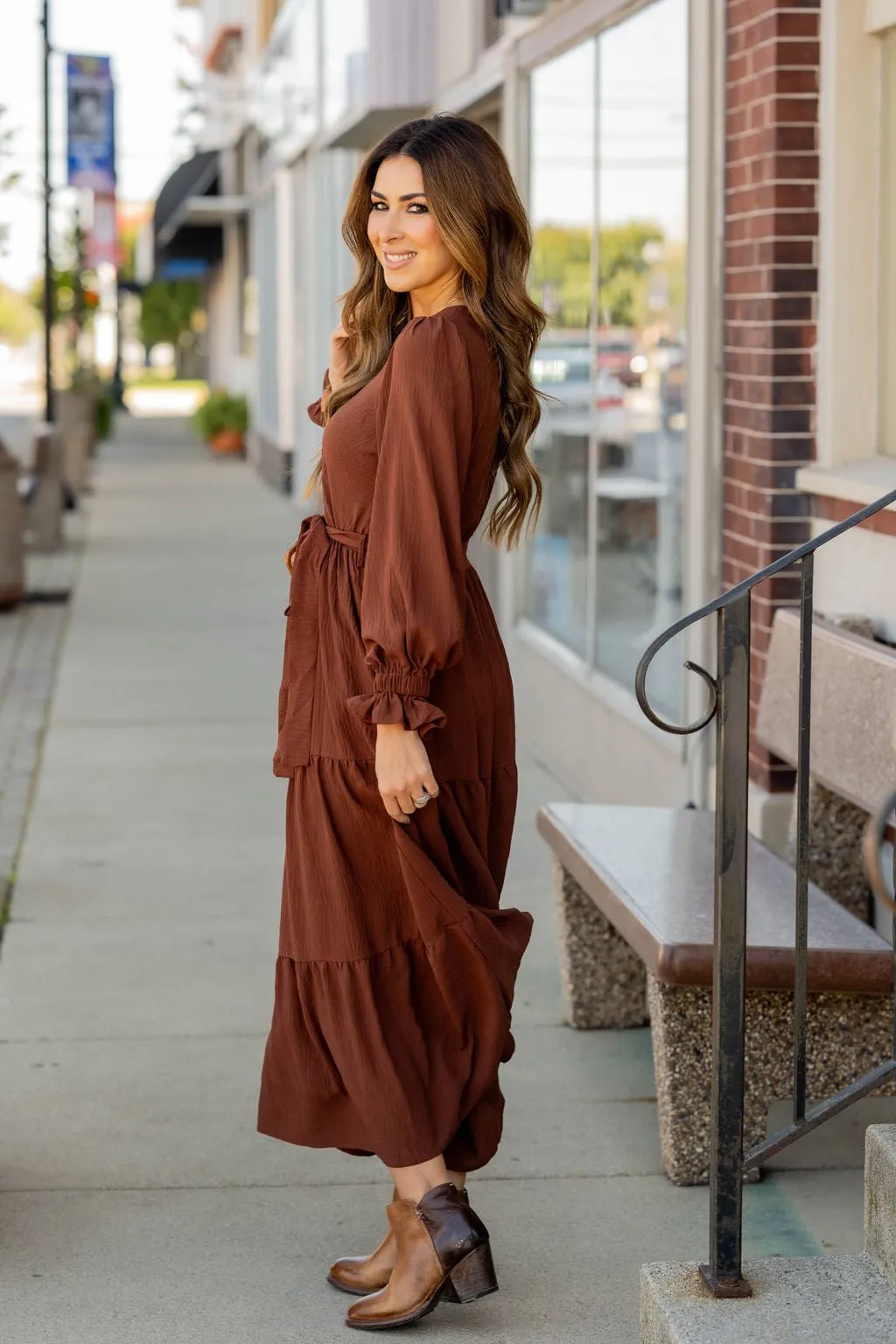 Wrap Top Tiered Maxi Dress