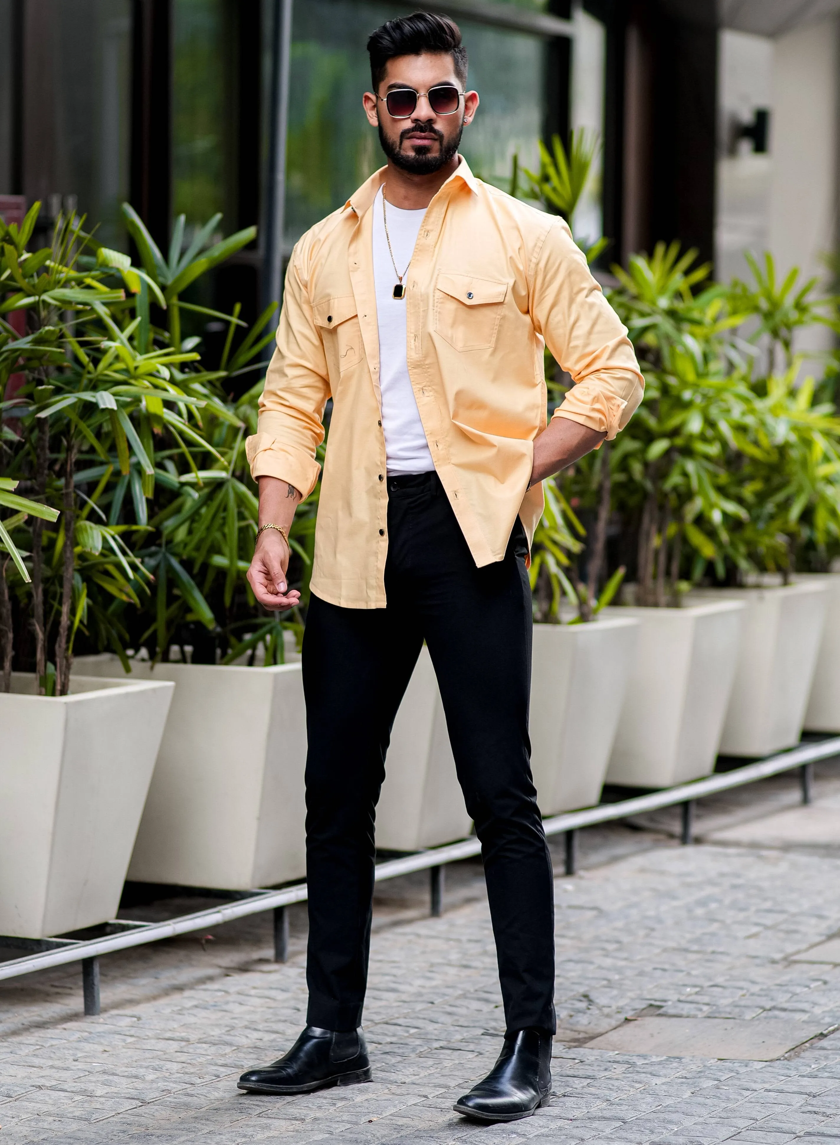 Yellow Oxford Premium Cotton Over Shirt