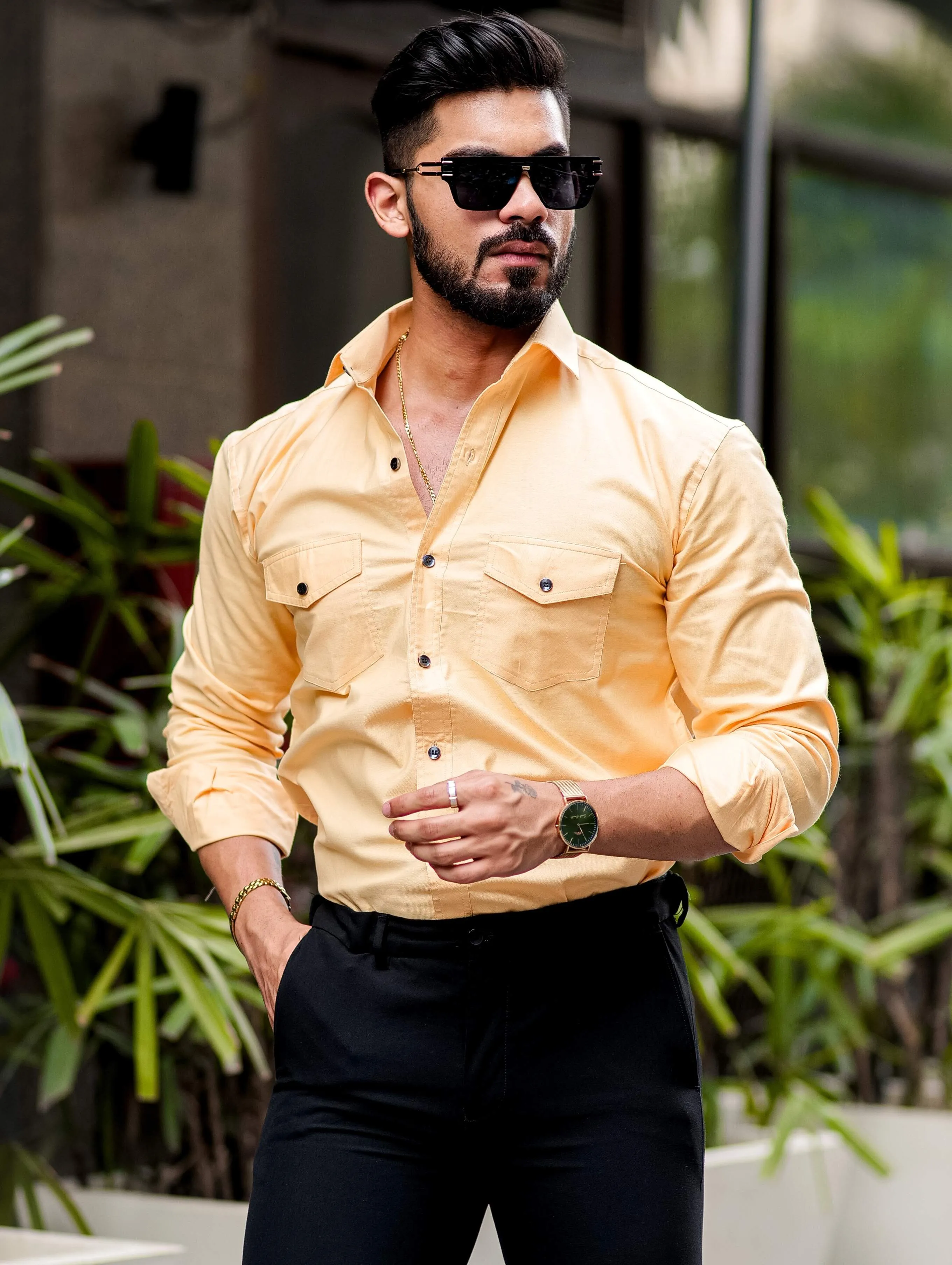 Yellow Oxford Premium Cotton Over Shirt