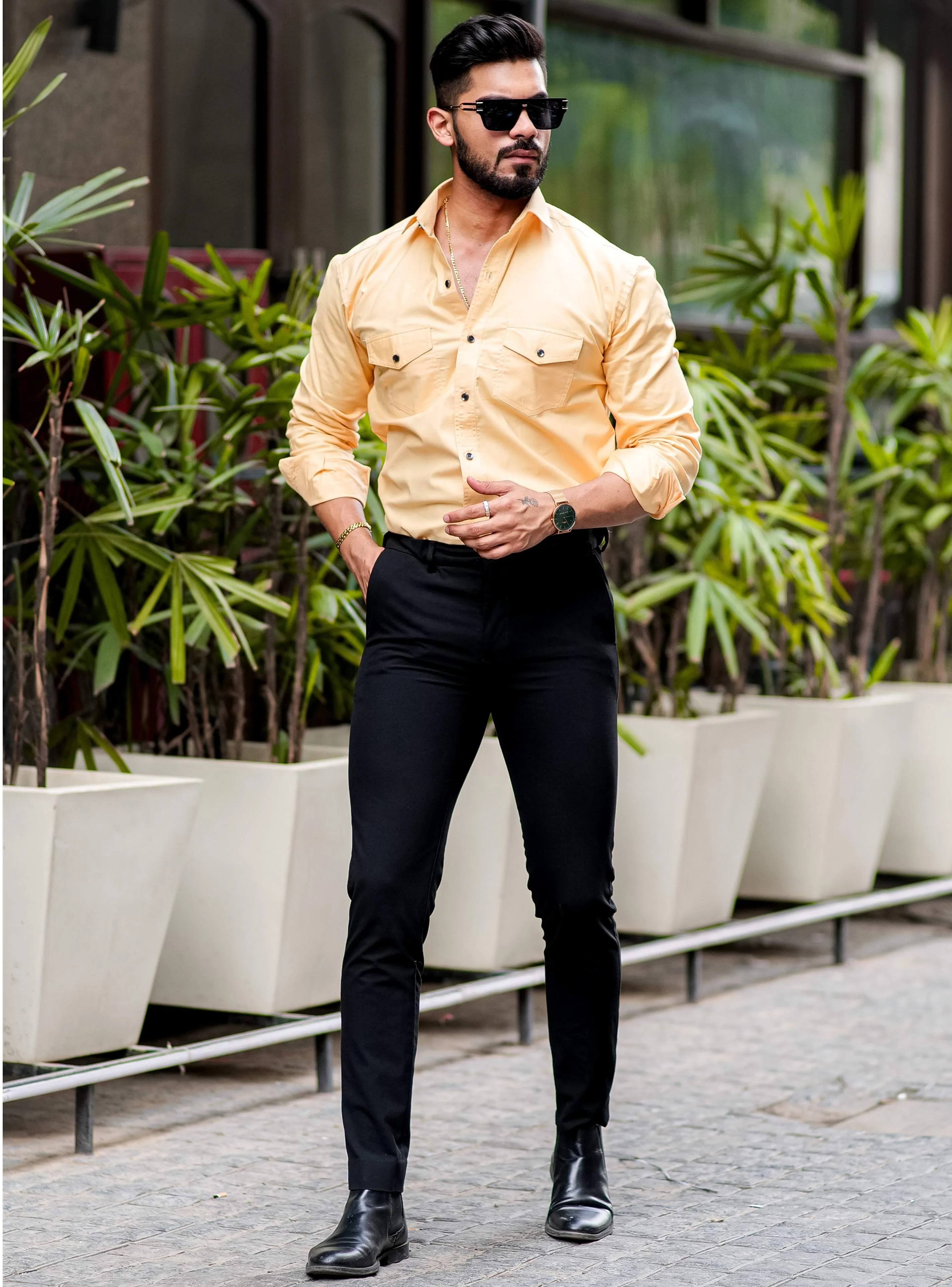 Yellow Oxford Premium Cotton Over Shirt