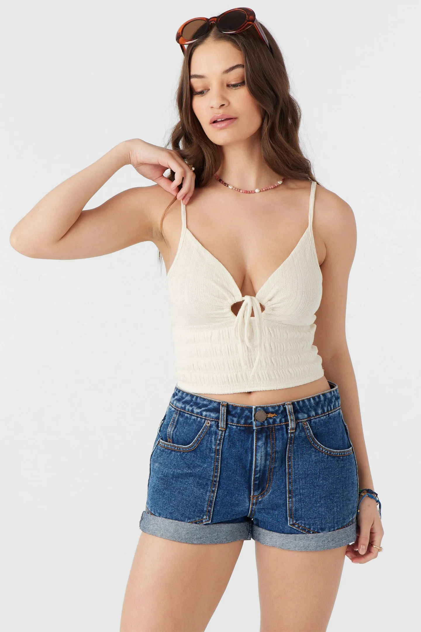 YULIANA KNIT CROP TANK TOP