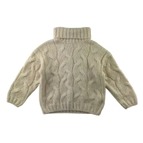 Zara jumper 9 years natural white chunky knit turtle neck