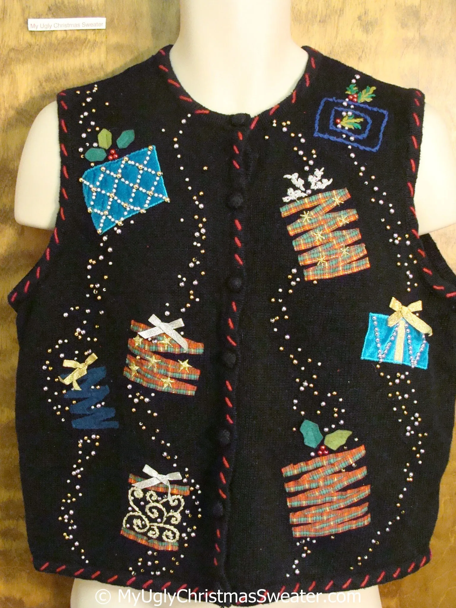 Zig Zag Plaid Gifts Cheap Christmas Sweater Vest