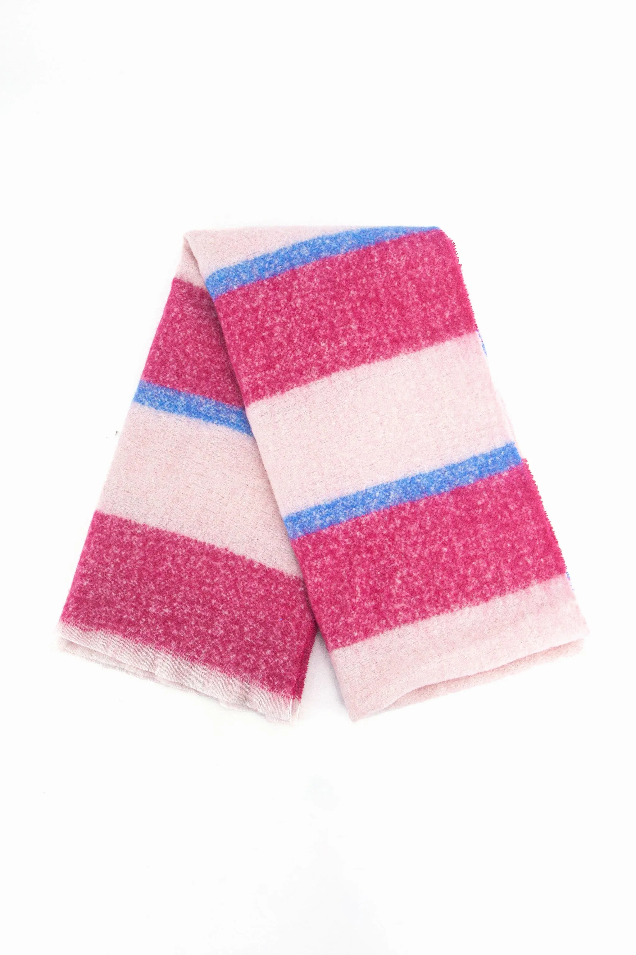 Zola Midweight scarf - Fuchsia/Blue, Block Stripe