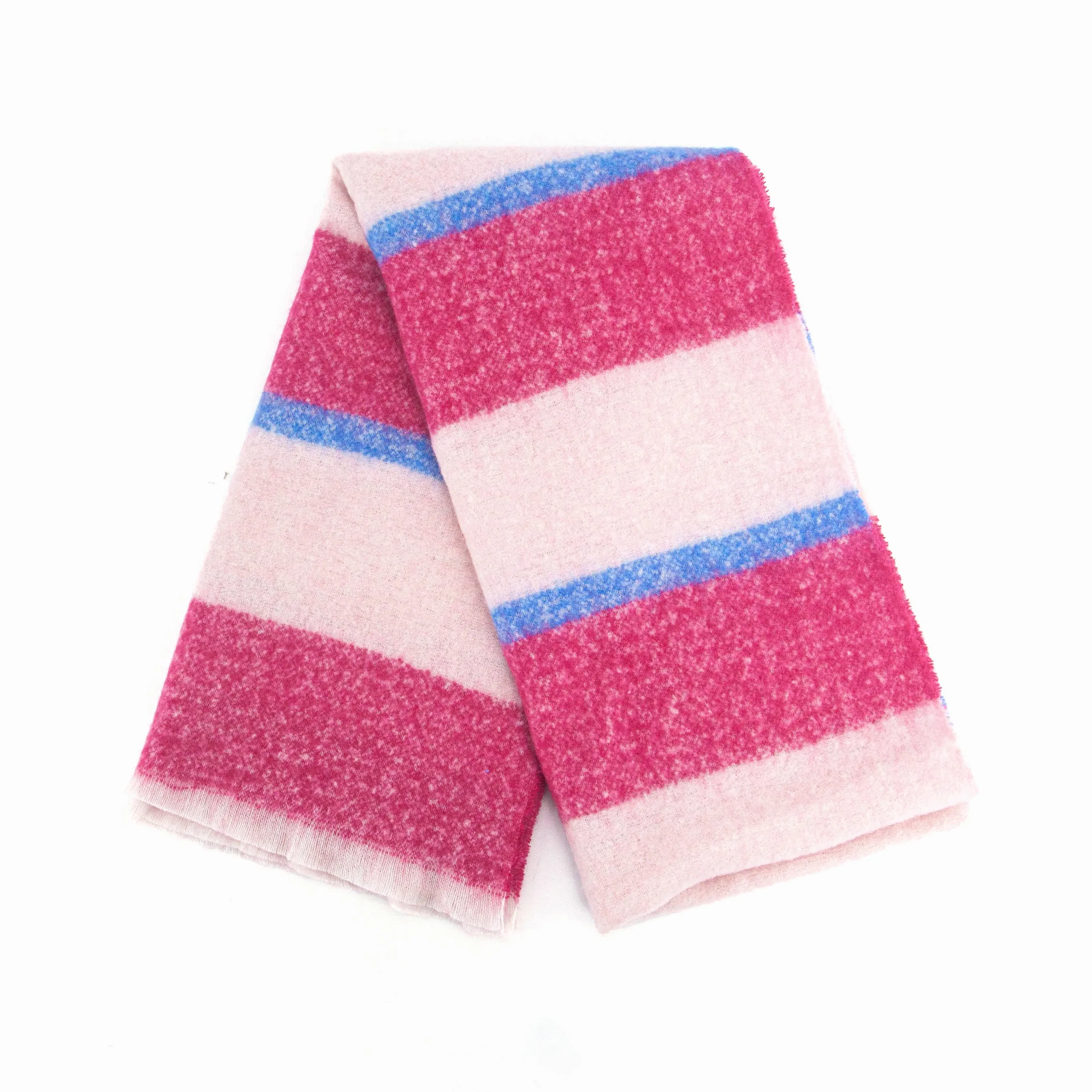 Zola Midweight scarf - Fuchsia/Blue, Block Stripe