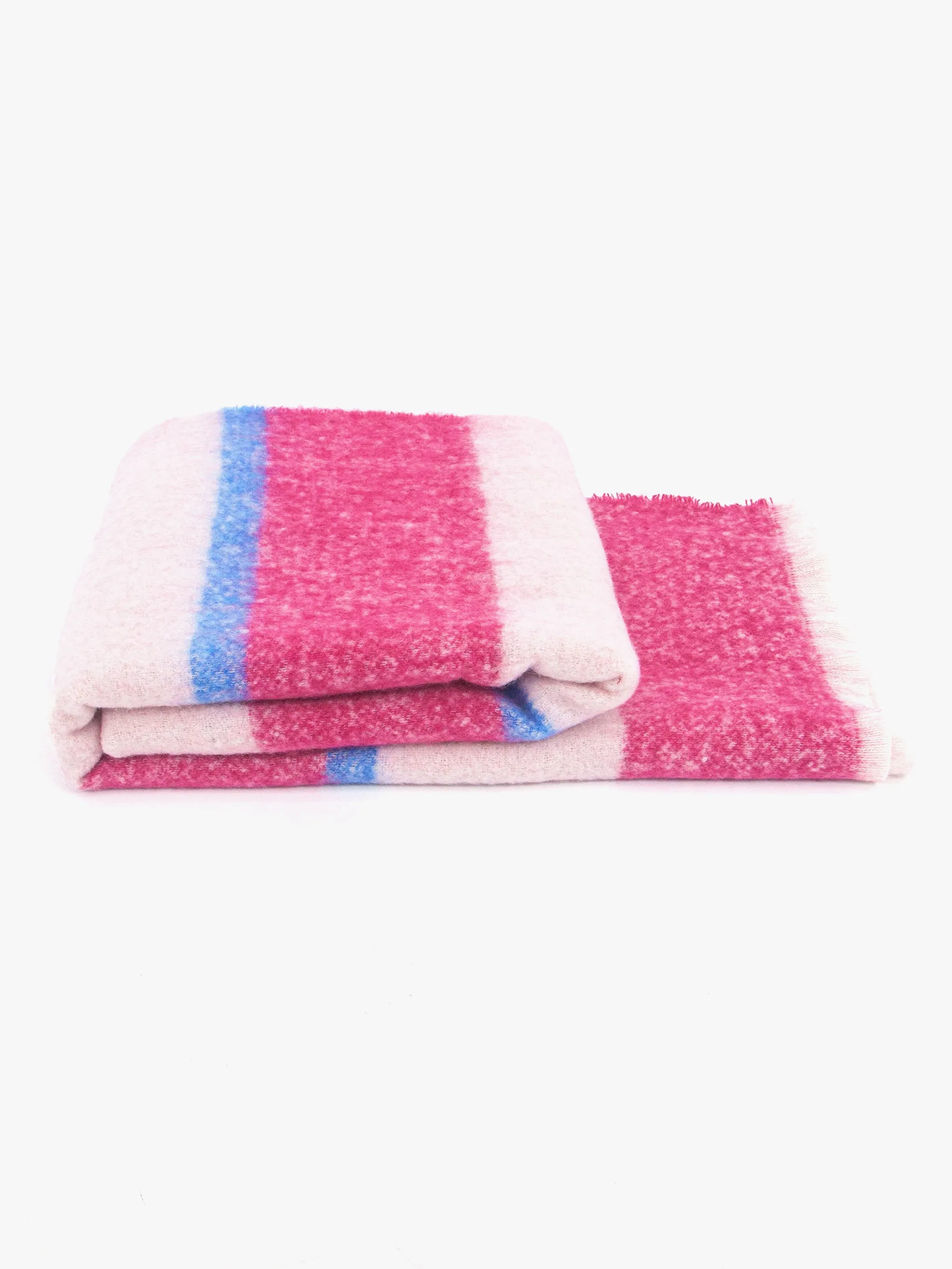 Zola Midweight scarf - Fuchsia/Blue, Block Stripe