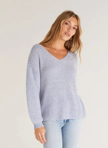 Zsup Joni Vneck Sweater-Blue Bird