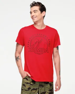 Zumba Explore Crew Neck Tee - Viva La Red