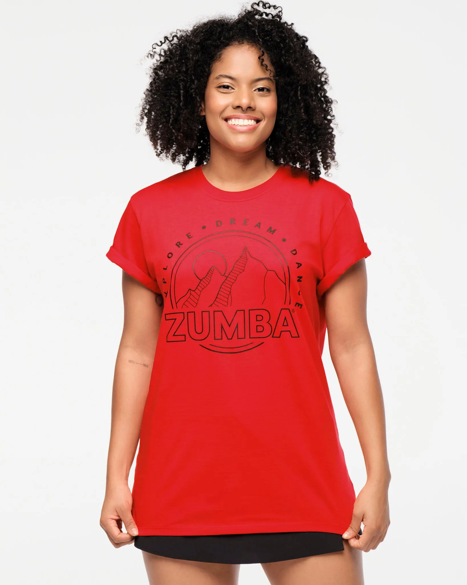 Zumba Explore Crew Neck Tee - Viva La Red